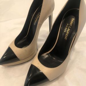 Saint Laurent pebbled platform heel size 7